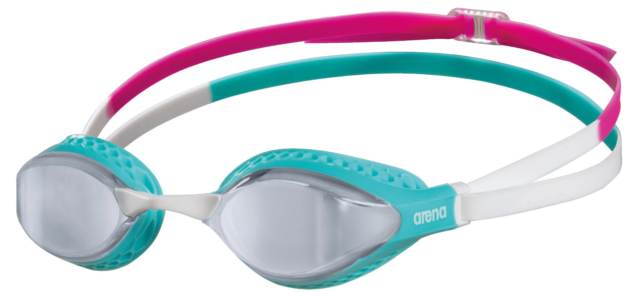 Arena Airspeed Mirror Racing Goggles - Silver/Turquoise