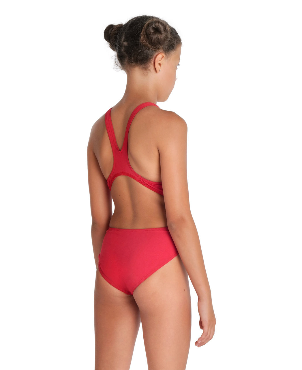 COS Arena Girls Solid Tech Back Swimsuit - Red