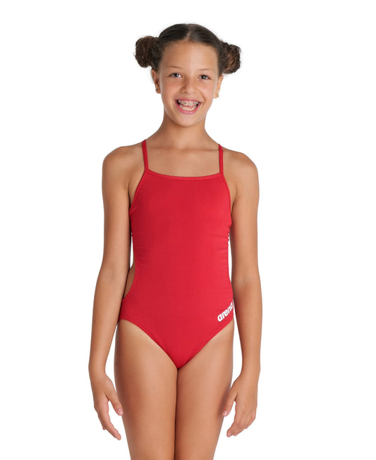 COS Arena Girls Solid Challenge Back Swimsuit - Red
