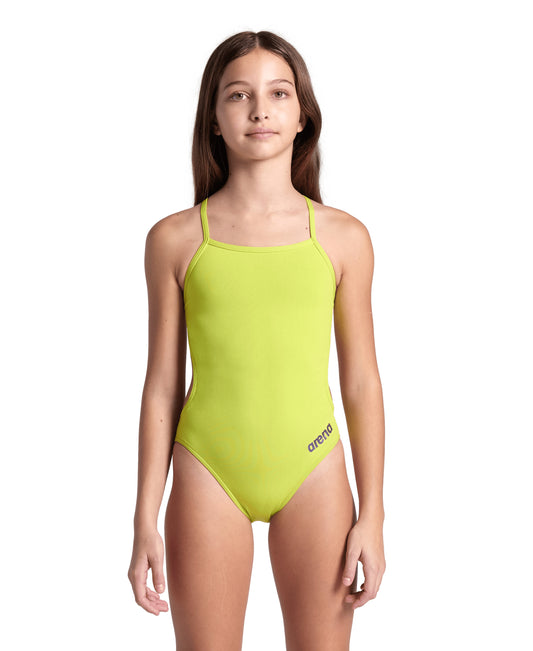 Arena Performance Girls' Solid Team Swimsuit - Lime