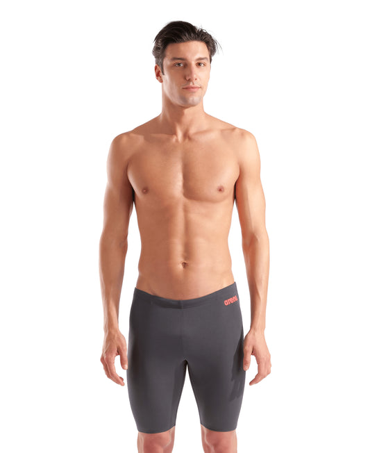 Arena Men's Solid Team Jammer - Asphalt/Coral