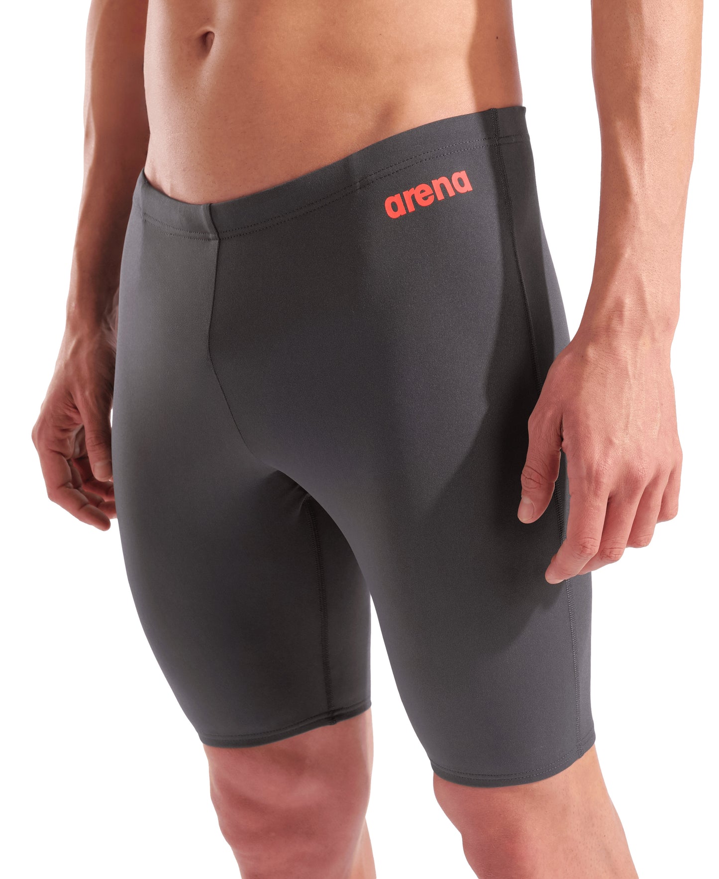 Arena Men's Solid Team Jammer - Asphalt/Coral