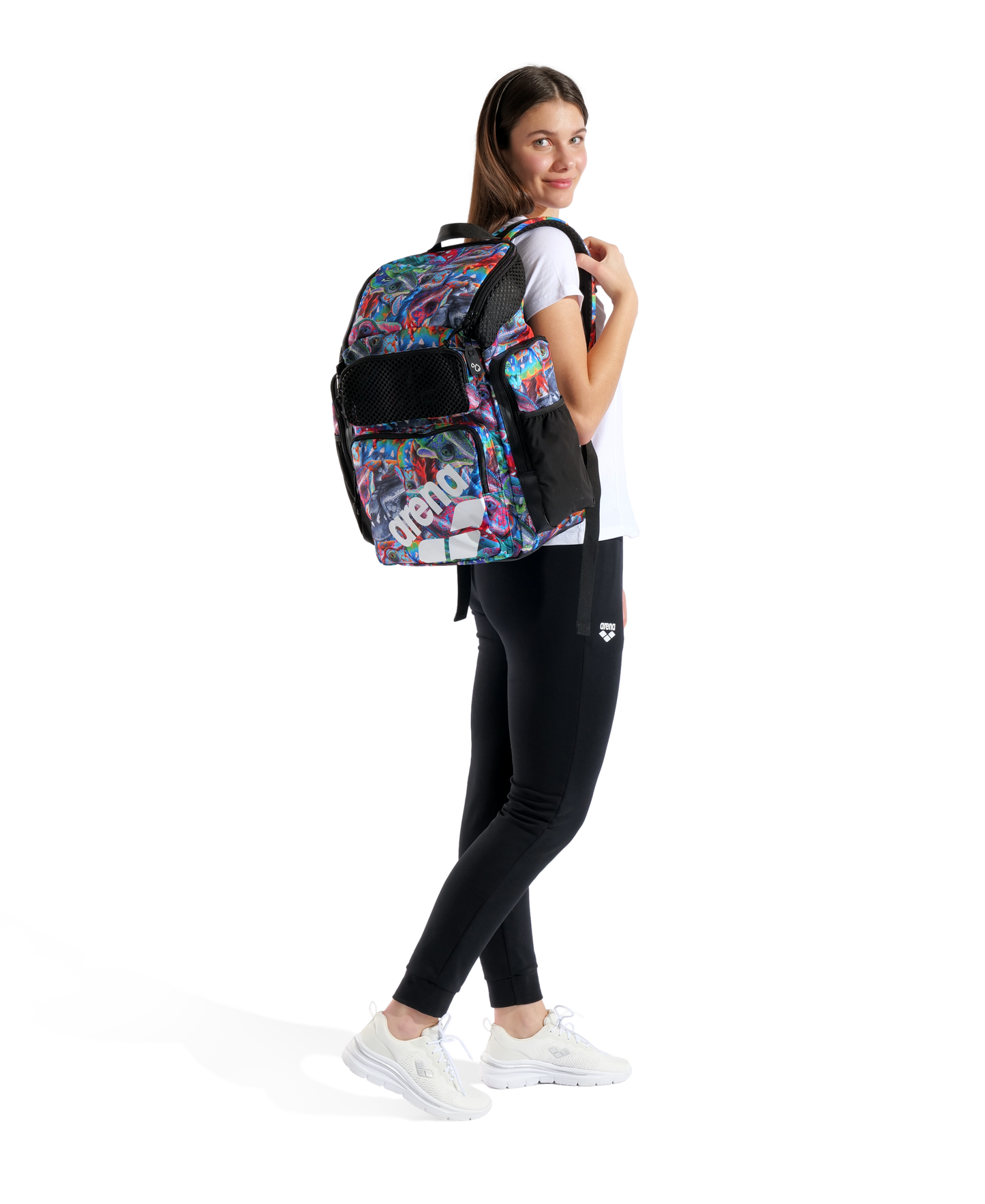Arena One Go Swim Sports Travel Backpack Allover 45L - Iguanas