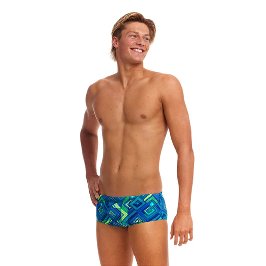 Funky Trunks Men's Help Me Rhombus Sidewinder Trunk - All4Swim