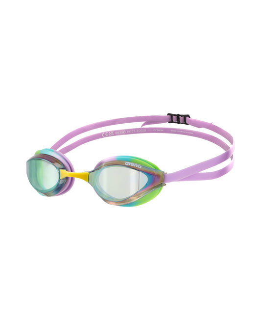 Arena Unisex Python Mirror Racing Goggles - Green/Violet