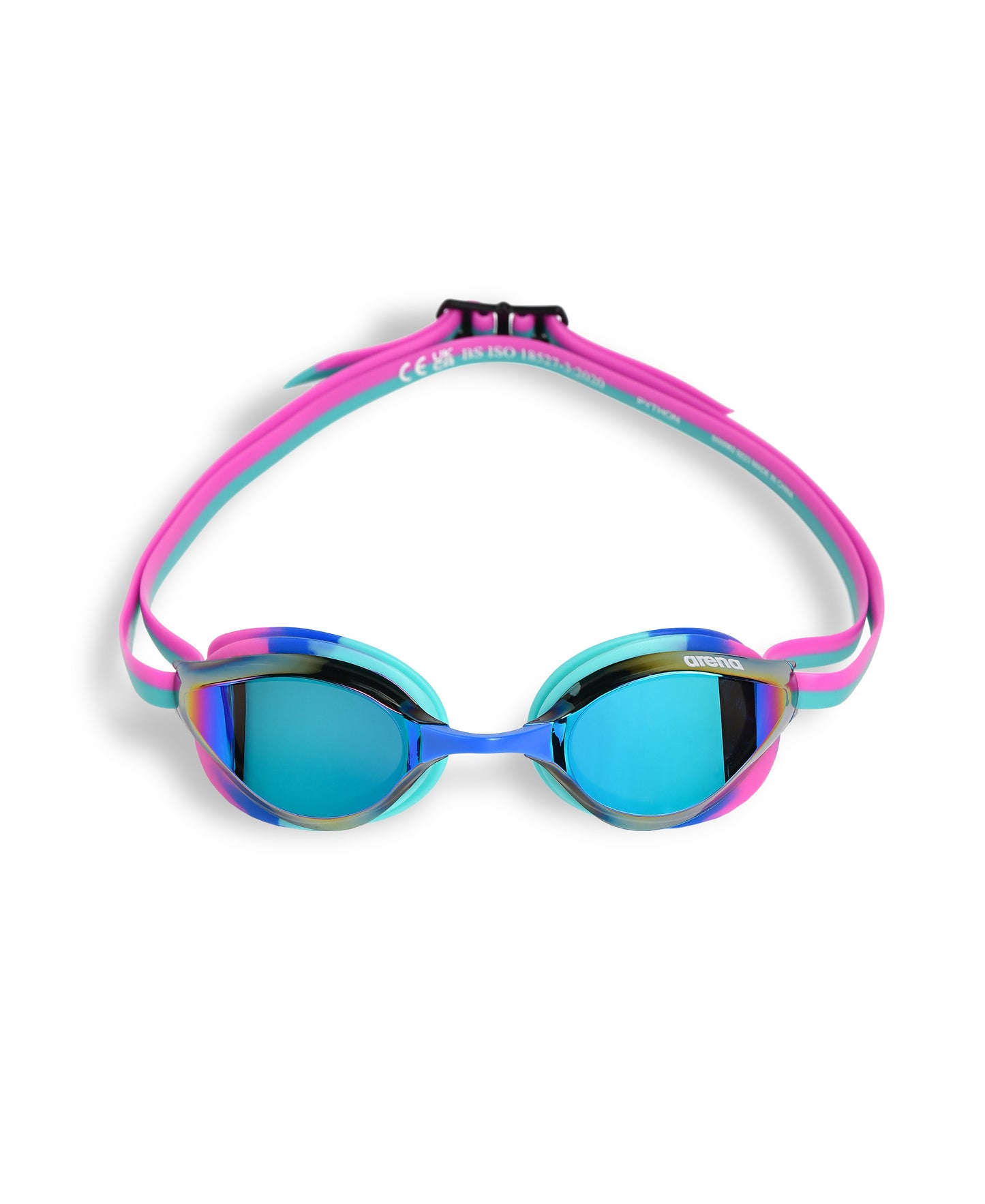 Arena Unisex Python Mirror Racing Goggles - Turquoise/Fuchsia