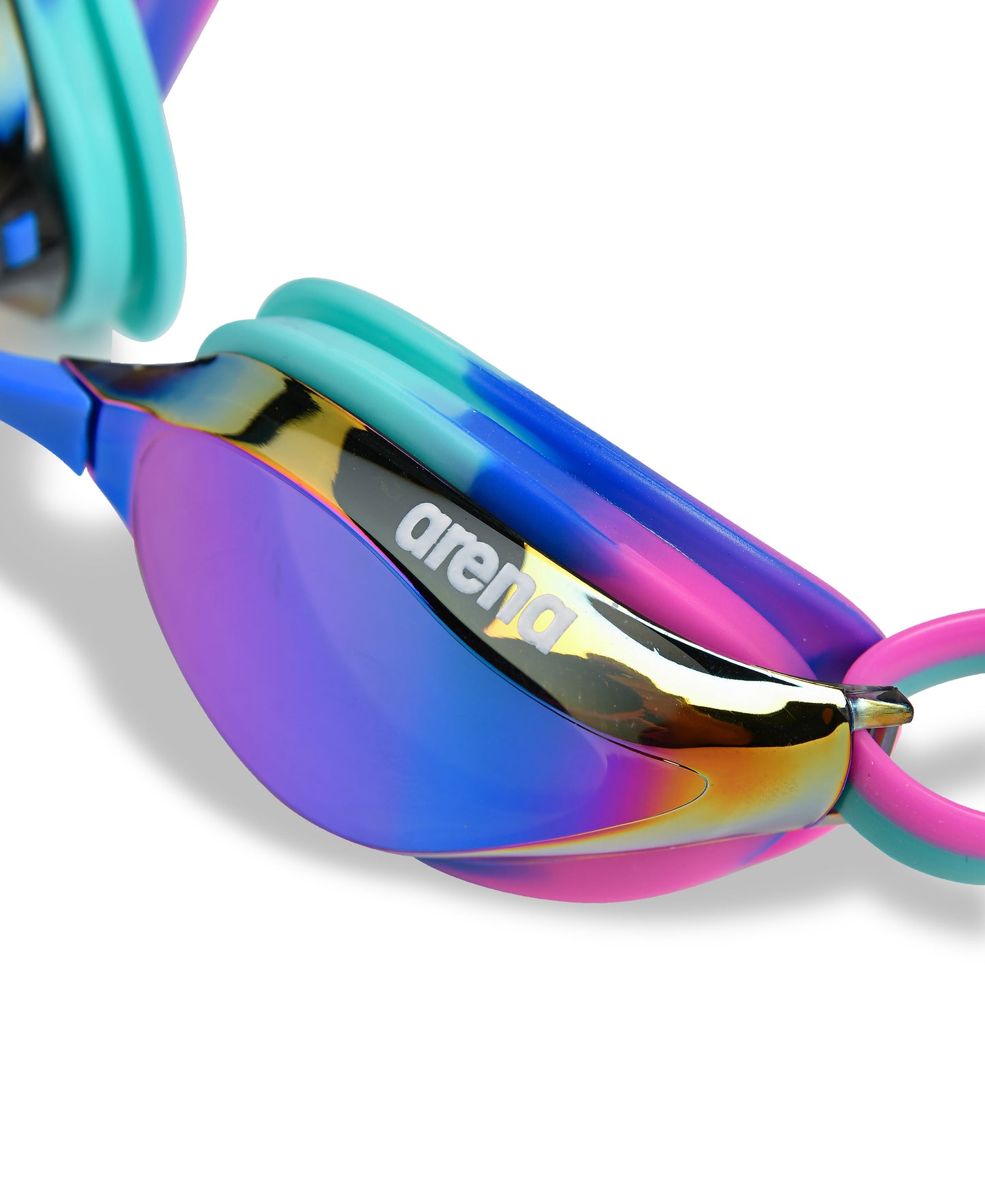 Arena Unisex Python Mirror Racing Goggles - Turquoise/Fuchsia