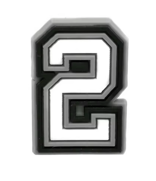 Number '2' Croc Charm - All4Swim
