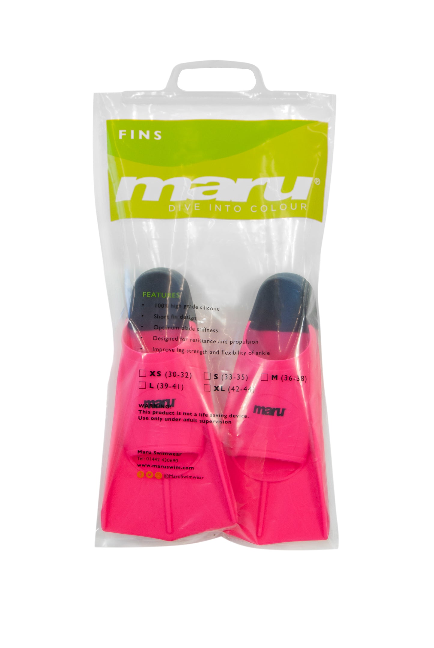 Maru Training Fins (Pink) - All4Swim