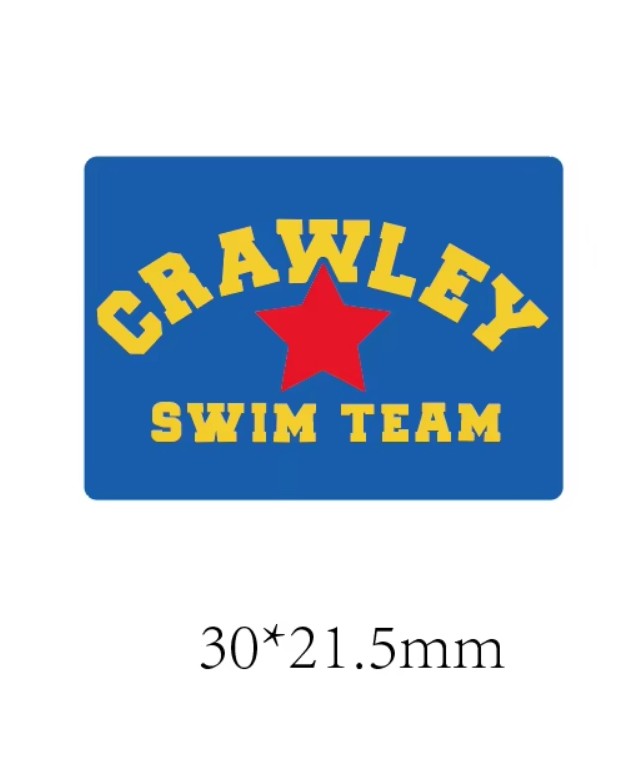 Crawley Swimming Club Shoe Charm - Rectangle