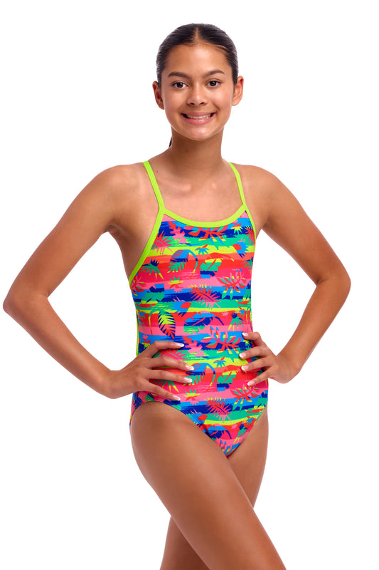 Funkita Girls Free Foliage Single Strap One Piece