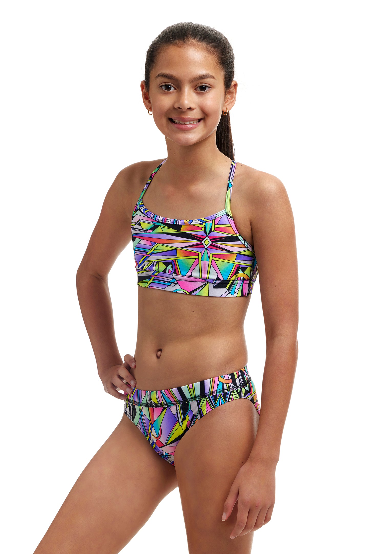 Funkita Girls Scissor Kick Swim Crop Top - Top Only