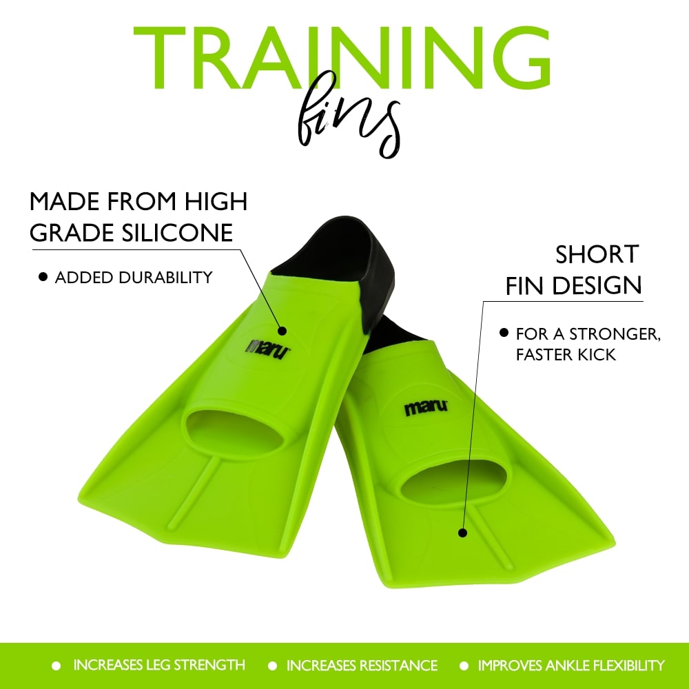 Maru Training Fins (Lime) - All4Swim