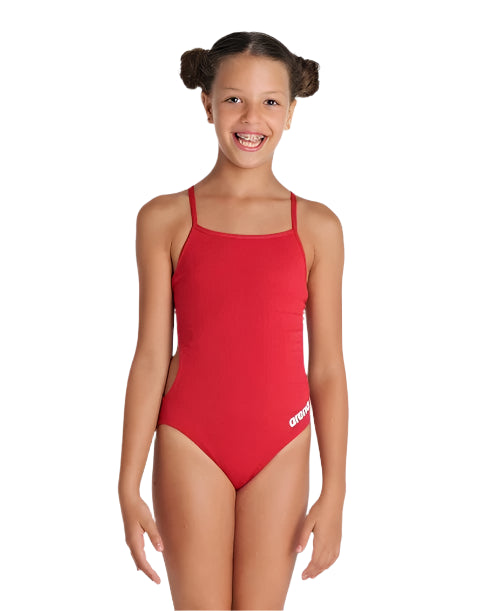 Arena Performance Girls' Solid Team Challenge Swimsuit - Red - All4Swim