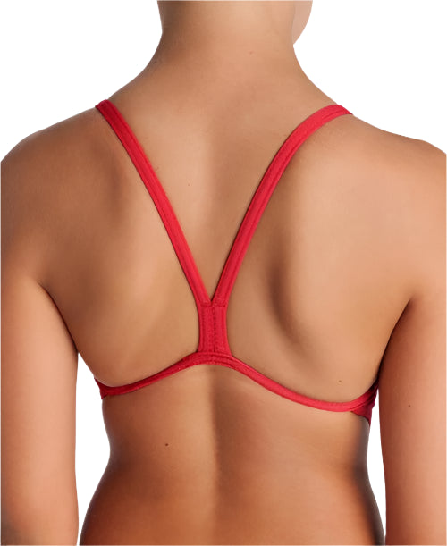 Arena Performance Girls' Solid Team Challenge Swimsuit - Red - All4Swim