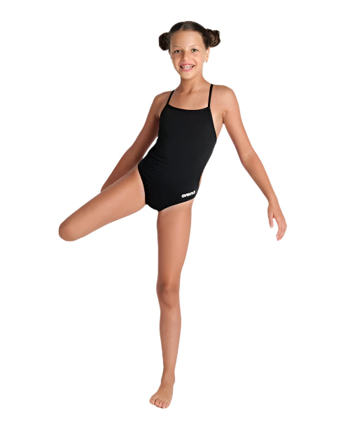 Arena Performance Girls' Solid Team Challenge Swimsuit - Black - All4Swim