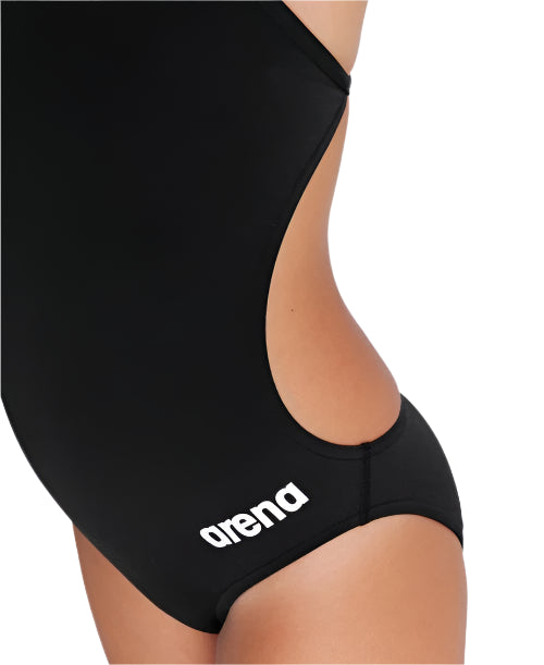 Arena Performance Girls' Solid Team Challenge Swimsuit - Black - All4Swim